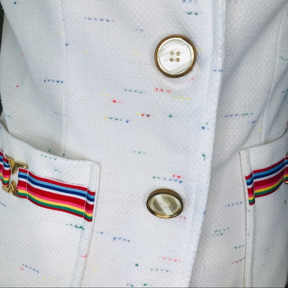 Vintage Career Suit! White and Rainbow Detail - Picture 10 of 16